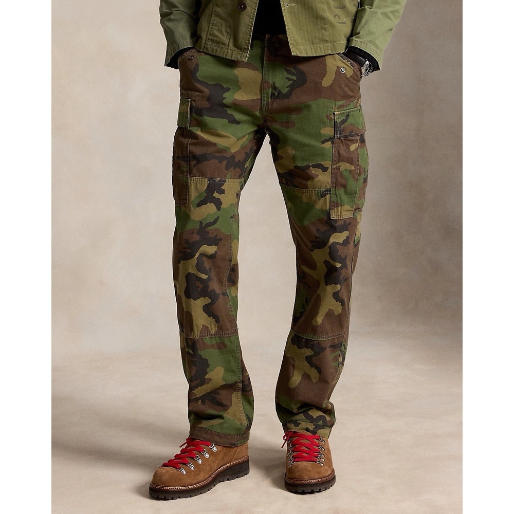 NWT Polo Ralph Lauren Mens VTG Style Canvas Cargo Pants M43 Camo Military 33x32